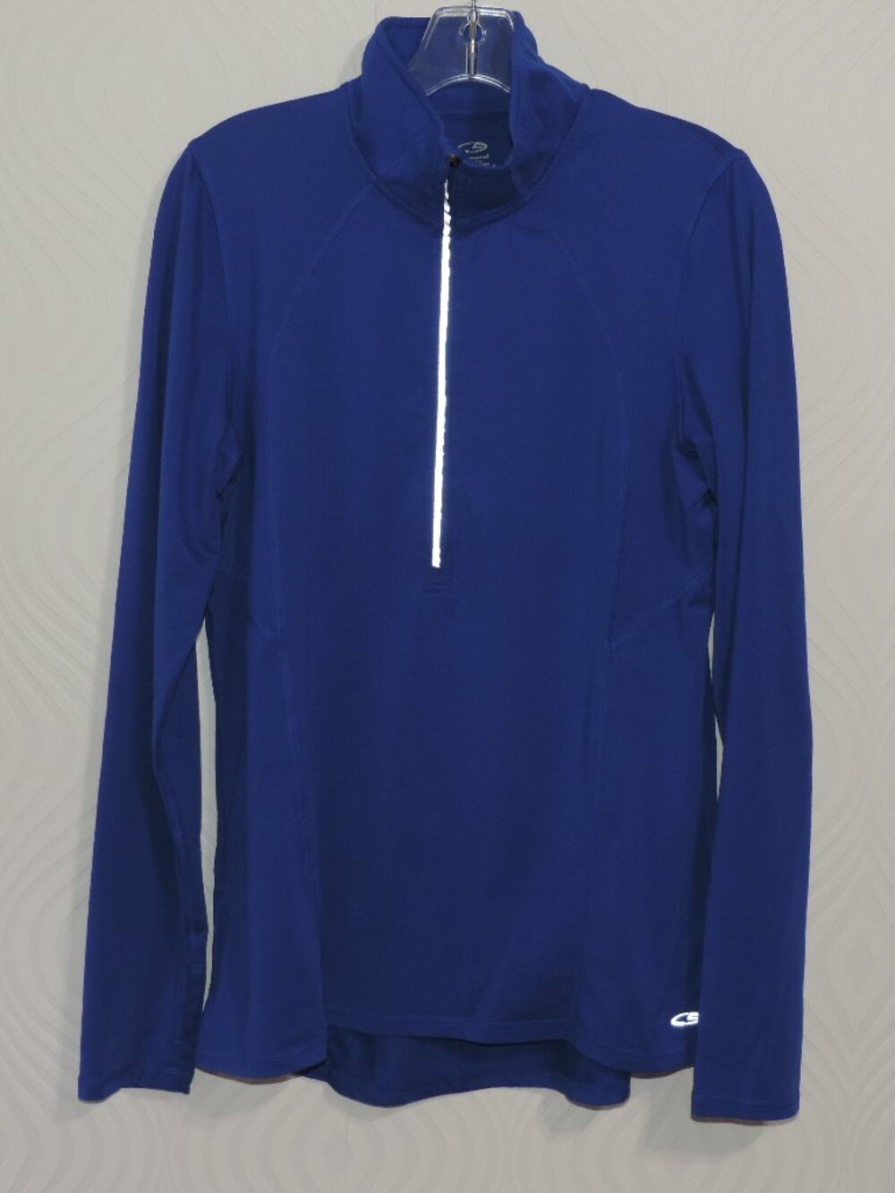 CHAMPION C9 DuoDry sz L Woman's quarter zip cobalt blue long sleeve workout top
